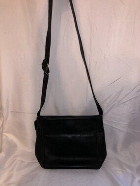Vintage Coach Sonoma Pocket Zip Bag Black Pebbled Leather 4924